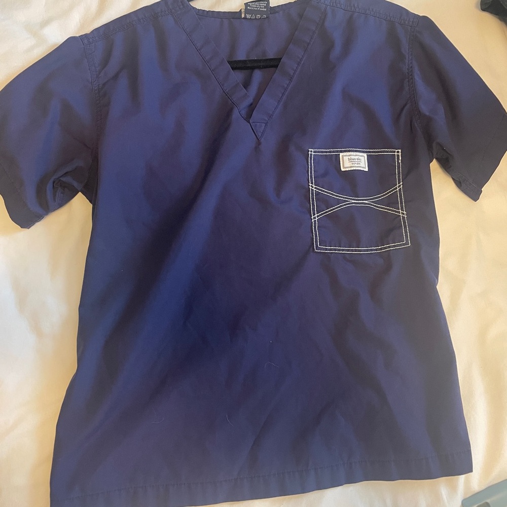 Blue Sky Classic Shelby Scrub Top (Navy)